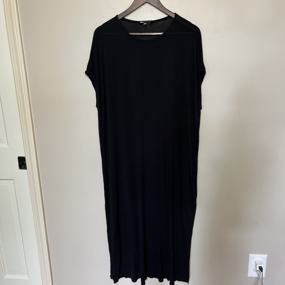 Aritzia Wilfred Free Black Maxi Dress Beach Cover Up Resortwear Viscose Small - Picture 1 of 7
